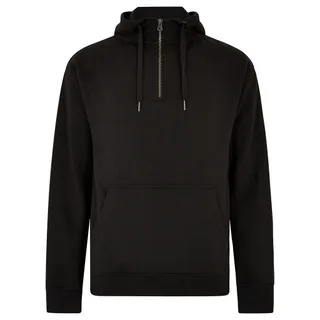 Kustom Kit Regular Fit 1/4 Zip Hoodie in Black, voorkant