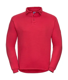 Russell Heavy Duty sweater met kraag in Classic Red, voorkant