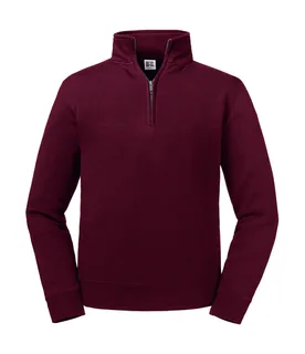 Russell Sweater met ritskraag Authentic in Burgundy, voorkant