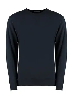 Kustom Kit Arundel crew neck sweater, regular fit in Navy, voorkant