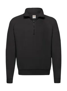 Fruit of the Loom Sweater met ritskraag in Black, voorkant
