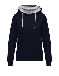 SG Originals dames hoodie met contrast in Dark Black/Light Oxford, voorkant