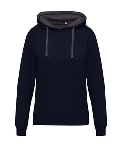 SG Originals dames hoodie met contrast in Dark Black/Grey, voorkant