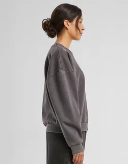 Build Your Brand Dames vintage zware sweater met ronde hals – foto 3