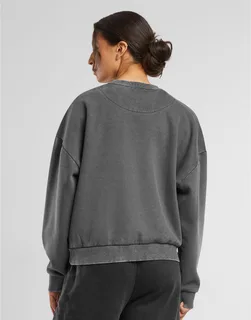 Build Your Brand Dames vintage zware sweater met ronde hals – foto 5