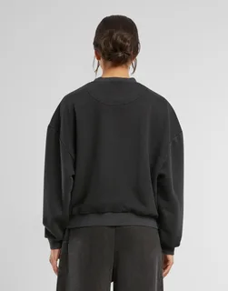 Build Your Brand Dames vintage zware sweater met ronde hals – foto 6