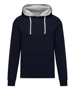 SG Originals heren hoodie met contrast in Dark Black/Light Oxford, voorkant