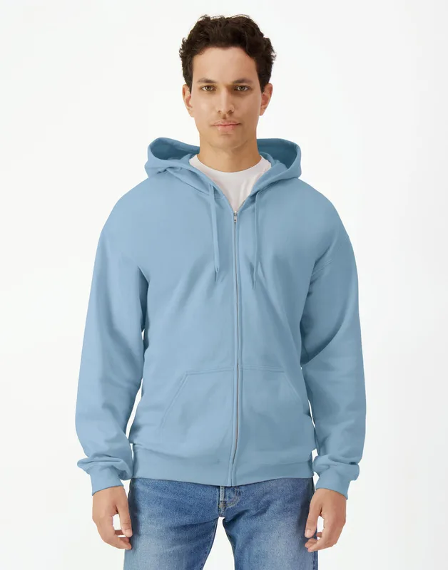 Gildan Softstyle Midweight hoodie met volledige rits