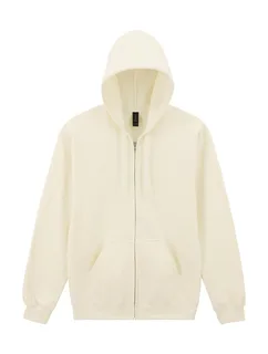 Gildan Softstyle Midweight hoodie met volledige rits in Off White, voorkant