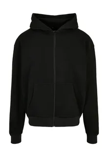 Build Your Brand Ultra Heavy Zip Hoody in Black, voorkant