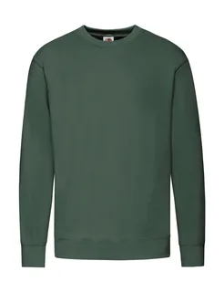 Fruit of the Loom Lichte sweater met ingezette mouwen in Bottle Green, voorkant