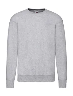 Fruit of the Loom Lichte sweater met ingezette mouwen in Heather Grey, voorkant