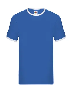 Fruit of the Loom Ringer T-shirt in Royal/White, voorkant