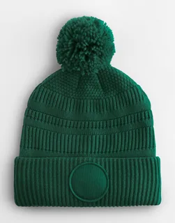 Beechfield Fan Patch Beanie in Bottle Green, voorkant