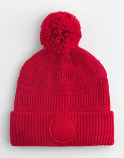 Beechfield Fan Patch Beanie in Classic Red, voorkant