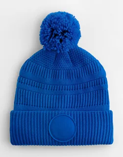 Beechfield Fan Patch Beanie in Bright Royal, voorkant
