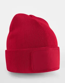 Beechfield Kinder Original muts met patch in Classic Red, voorkant