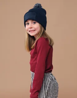 Beechfield Kinder Snowstar muts met patch – foto 2