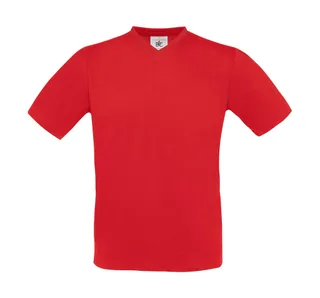 B&C V-neck T-shirt in Red, voorkant
