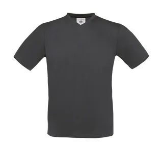B&C V-neck T-shirt in Dark Grey, voorkant