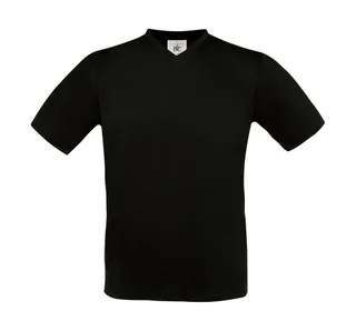 B&C V-neck T-shirt in Black, voorkant