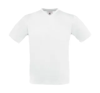 B&C V-neck T-shirt in White, voorkant
