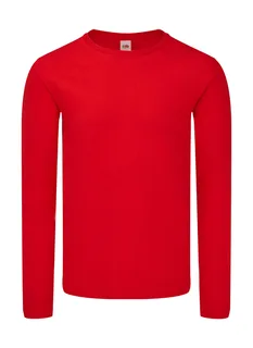 Fruit of the Loom Iconic 150 T-shirt met lange mouwen in Red, voorkant