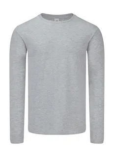 Fruit of the Loom Iconic 150 T-shirt met lange mouwen in Heather Grey, voorkant