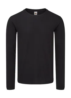 Fruit of the Loom Iconic 150 T-shirt met lange mouwen in Black, voorkant