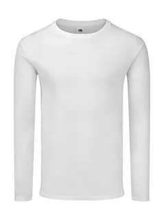 Fruit of the Loom Iconic 150 T-shirt met lange mouwen in White, voorkant