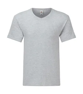Fruit of the Loom Iconic 150 V-neck T-shirt in Heather Grey, voorkant