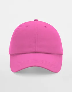 Beechfield 6-panel dad cap voor kinderen, low profile in True Pink, voorkant
