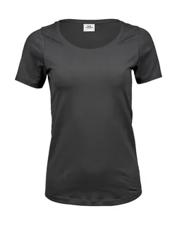 Tee Jays Women's stretch T-shirt in Dark Grey, voorkant