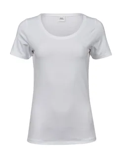 Tee Jays Women's stretch T-shirt in White, voorkant