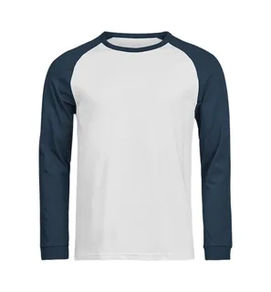 Tee Jays UNLABELED baseball T-shirt in White/Ink, voorkant