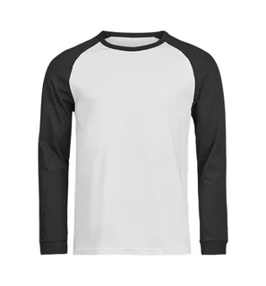 Tee Jays UNLABELED baseball T-shirt in White/Black, voorkant