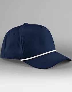 Beechfield Golfpet met koorddetail in Navy/White, voorkant