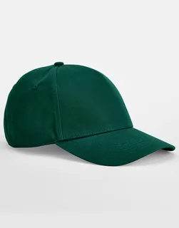 Beechfield EarthAware® klassieke 5-panel pet van biologisch katoen in Bottle Green, voorkant