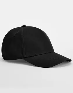 Beechfield EarthAware® klassieke 5-panel pet van biologisch katoen in Black, voorkant