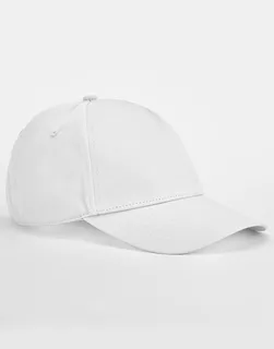 Beechfield EarthAware® klassieke 5-panel pet van biologisch katoen in White, voorkant