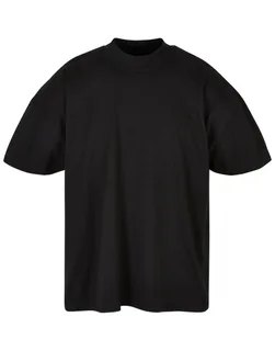 Build Your Brand Oversized T-shirt met opstaande hals in Black, voorkant