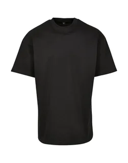 Build Your Brand Premium T-shirt van gekamd jersey met ruime pasvorm in Black, voorkant