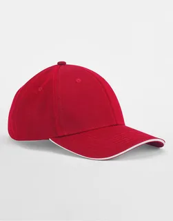 Beechfield EarthAware® Clas. Org. Cotton 6 Panel Sandwich P. in Classic Red/White, voorkant