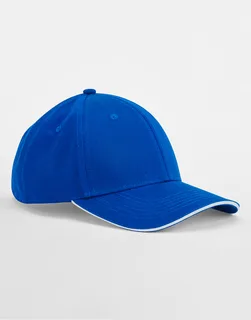 Beechfield EarthAware® Clas. Org. Cotton 6 Panel Sandwich P. in Bright Royal/White, voorkant