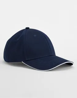 Beechfield EarthAware® Clas. Org. Cotton 6 Panel Sandwich P. in French Navy/White, voorkant