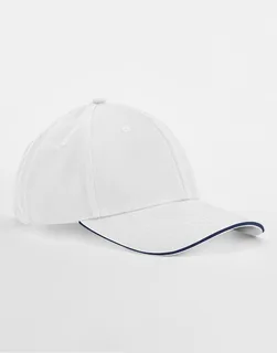 Beechfield EarthAware® Clas. Org. Cotton 6 Panel Sandwich P. in White/French Navy, voorkant