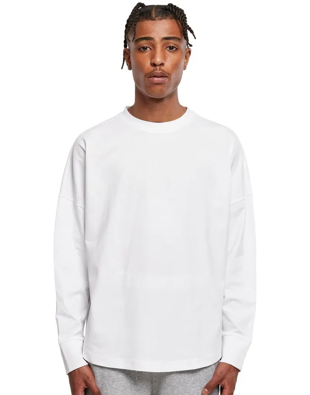 Build Your Brand Oversized shirt met lange aangeknipte mouwen