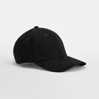 Beechfield EarthAware® klassieke 6-panel pet van biologisch katoen in Black, voorkant