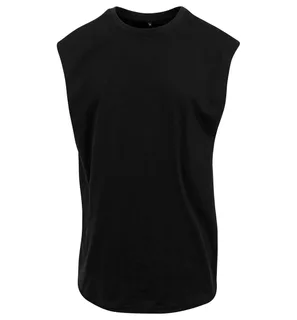 Build Your Brand Mouwloos T-shirt in Black, voorkant