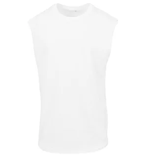 Build Your Brand Mouwloos T-shirt in White, voorkant